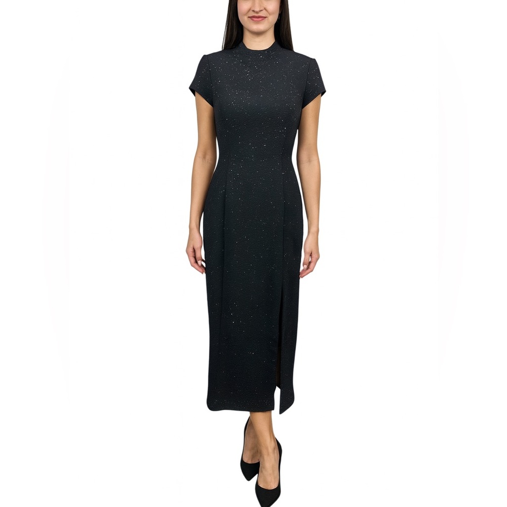 Vintage 90s David Warren New York Elegant Dress Raised Studded Details Size 8